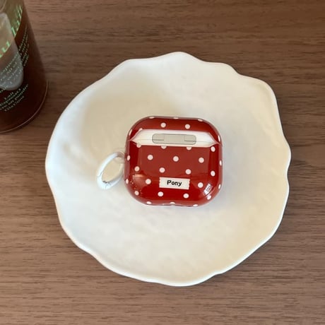 CUTECASE レッド Airpods Pro3ケース 水玉模様 Airpods 4/3カバーケース AirpodsPro2/1 リング付き 女子力高い CM6140