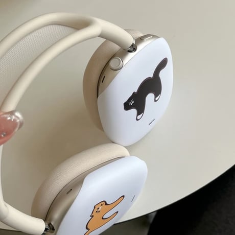 CUTECASE 可愛い猫柄 AirPodsMax2/1ケース マット 指紋/汚れ防止 エアーポッズ マックス専用カバー ギフトに最適 頑丈CM5214