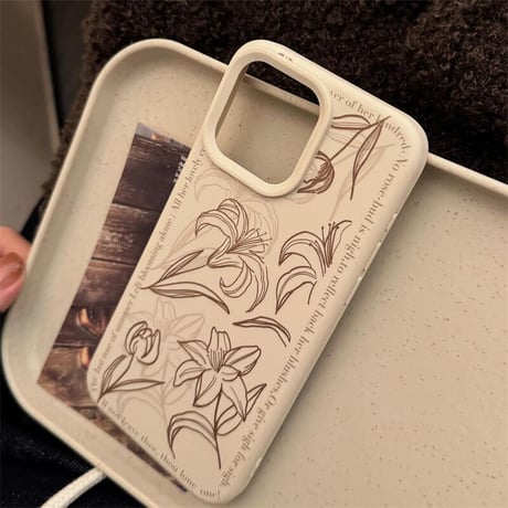 CUTECASE ゆり 花柄 iPhone16Pro/16ケース 高級感 iPhone15Pro/14Promax/13/12カバー エレガント 指紋防止 大人女子必見 CM4825
