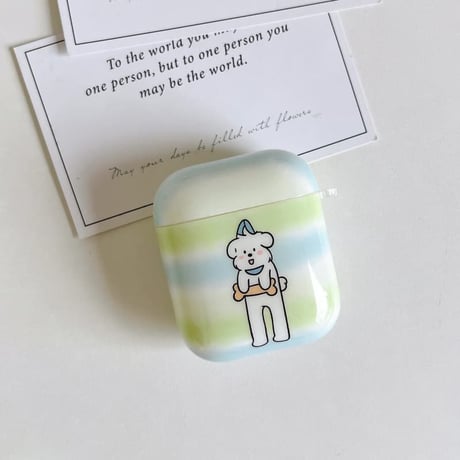 CUTECASE 淡色系猫/犬ちゃん AirpodsPro3ケース ビーズストラップ Airpods4/3カバー pro2/Pro1ケース 可愛い お揃いCM6482