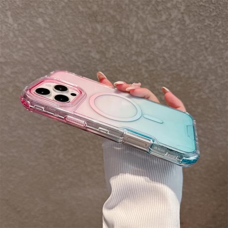 CUTECASE 耐衝撃16promaxケース グラデーションカラー iPhone15pro/14/13pro/12カバー 2層構造 涼しい感じ MagSafe対応CM5303