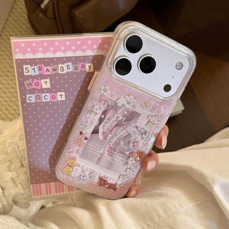 CUTECASE ワンちゃん iPhone17/17Proケース ピンク iPhone17Pro/16ケース キラキラ感 可愛い 推し活グッズCM6288