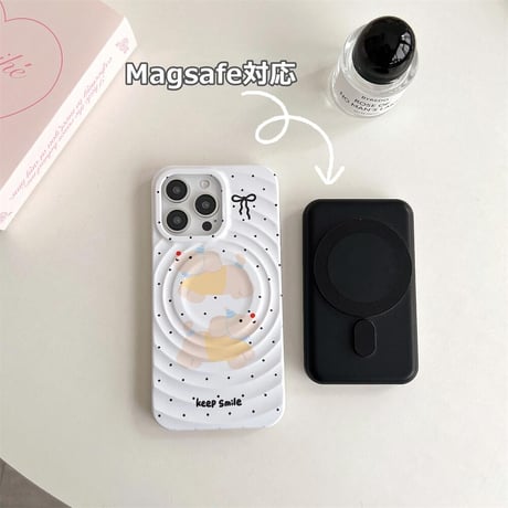 CUTECASEMagsafe リボン柄 iPhone15/15proケース ストラップ付 iPhone14/13pro/12proケース 可愛いCM4432