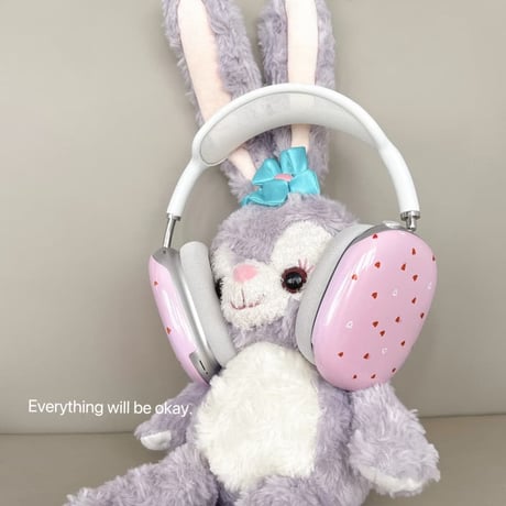 CUTECASE ハート柄 AirPodsMaxケース 韓国風 ピンク エアーポッズ マックス専用カバー 女子力高い 質感いい 光沢感 CM4945