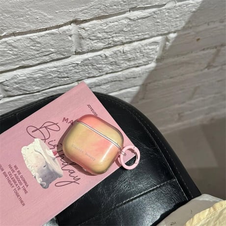 CUTECASE暈し染めピンク Airpods4ケース シック 女子力高い AirpodsPro2ケース airpods3/2カバー かわいい リング付き 人気CM5356