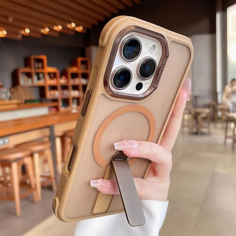 CUTECASE スタンド付 iPhone16Pro/16promaxケース 指紋防止耐衝撃 iPhone15Pro/14promaxカバー Magsafe充電 CM5534