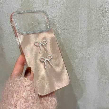 CUTECASE上品エレガント iPhone17/17Proケース ジュエリーリボン iPhone17ProMax/16/15シリーズカバー 可愛い ガールズに人気 CM5851