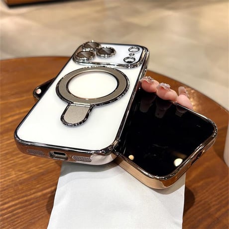 CUTECASE MagSafeリングスタンド iPhone17Pro/17ProMaxケース 強力ガラスレンズカバー iPhone17/17Airケース 大人気 CM5682