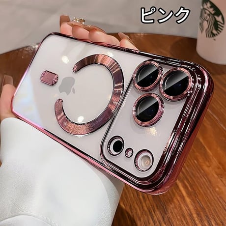 CUTECASE MagSafe対応 iPhone17ProMax/17Proケース メタルライン クリア iPhone17/Airカバー カメラ保護 軽量 持ち運びやすいCM5713