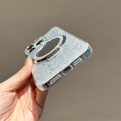 CUTECASEミラースタンド付 iPhone17/16proケース ジュエリー/ラメ入り iPhone15pro/14/SEカバー ダイヤストラップ 高級感CM5576