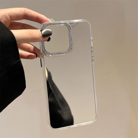 CUTECASEメイク直し鏡 iPhone16pro/17ケース ジュエリーデコ iPhone15pro/14plus/13promaxカバー 高級感 丈夫 CM5503