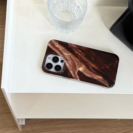CUTECASE 琥珀色 iPhone16pro/17ケース 暈し染めカラー iPhone15/14promaxカバー キラキラ光る オシャレ 大人可愛い CM5631