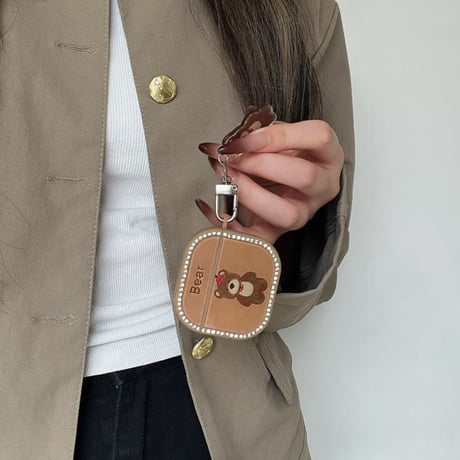 CUTECASE 熊ちゃん AirPodsPro3ケース ジュエリーライン Airpods4/3ケース AirpodsPro2/Pro1カバー MagSafe対応 可愛い 頑丈CM5956