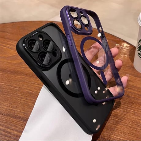 CUTECASE MagSafe iPhone16pro/16promaxケース 滑り止め加工 黄ばまないアイフォン15/14/16proカバー カメラ保護 チタンカラー（9色をご用意）CM3611