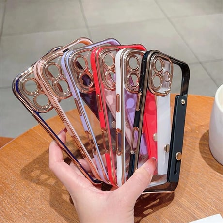 CUTECASE ベルト付 iPhone16/17proケース メタルカラー 黄ばまない iPhone15promax/14proカバー スタンド機能 高級感 CM5609