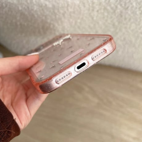 CUTECASE キラキラピンク iPhone17/17proケース 花柄 リボンデコ iPhone17promax/16/15Proカバー 綺麗ストラップ 女子ファッションCM5959