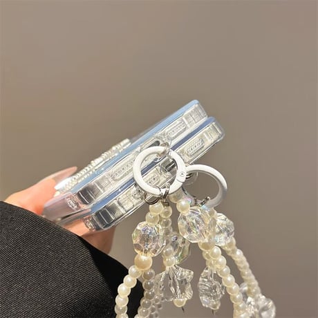 CUTECASEiPhone16e/16proケース ジュエリーリボン 高透明 iPhone15pro/14/SEカバー 可愛いストラップ 便利 高級感たっぷりCM5206