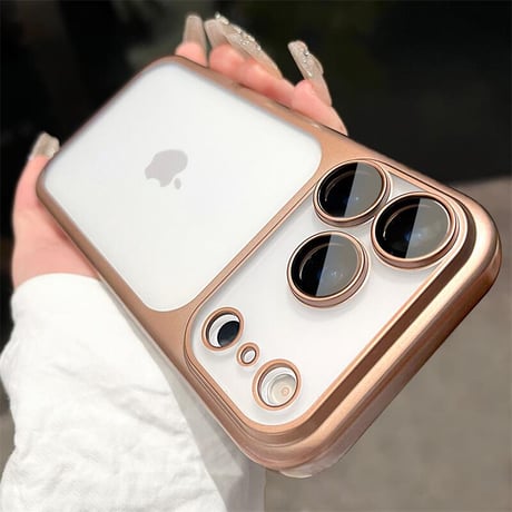 CUTECASE指紋防止 iPhone17ProMaxケース頑丈レンズカバー付 iPhone17Proケース 薄型軽量 iPhone17 肌にやさしい フロストバックパネルデザインCM5690