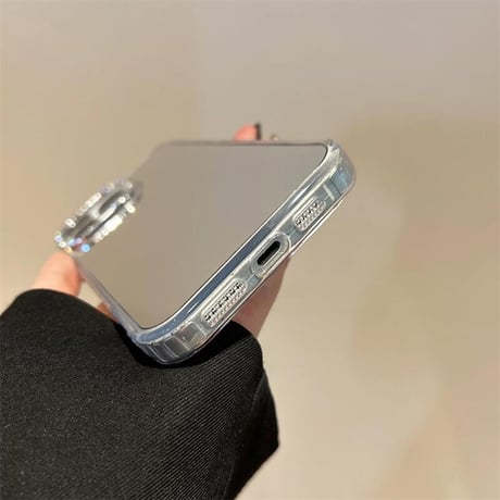 CUTECASEメイク直し鏡 iPhone16pro/17ケース ジュエリーデコ iPhone15pro/14plus/13promaxカバー 高級感 丈夫 CM5503