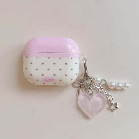 CUTECASE 大人可愛い Airpods Pro3ケース 光沢感 Airpods4/3カバー pro2/pro1 リング/キーホルダー 甘めコーデにおすすめCM6211