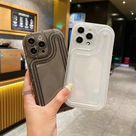 CUTECASE透明エアバッグ iPhone16Pro/16plusケースiPhoneSE/15/14Pro/13miniカバー おしゃれさんにおすすめC1010