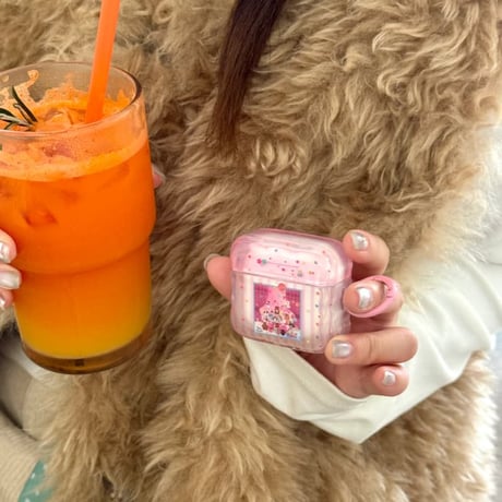 CUTECASE 韓国っぽ AirPodsPro3ケース うねうねライン Airpods4/3ケース AirpodsPro2/Pro1カバー 動物柄 リング付 可愛い CM5950