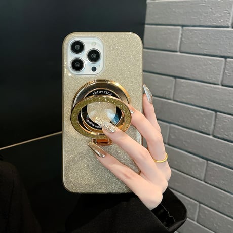 CUTECASEキラキラ iPhone15/15Proケース Magsafeリングスタンド付 アイフォン14pro/13Promaxカバー 綺麗 多機能 丈夫CM4046