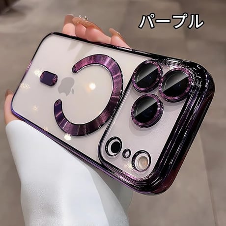 CUTECASE MagSafe対応 iPhone17ProMax/17Proケース メタルライン クリア iPhone17/Airカバー カメラ保護 軽量 持ち運びやすいCM5713