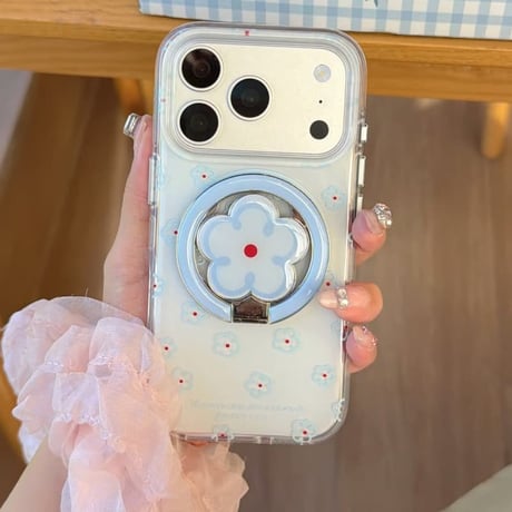CUTECASE 花リング iPhone17Pro/17ケース MagSafe対応 iPhone17ProMax/16Pro/15カバー 多機能便利 かわいいCM6208