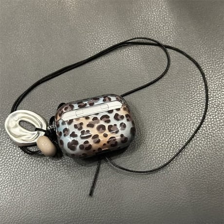 CUTECASE秋冬コーデ AirpodsPro3/４ケース ヒョウ柄 Airpods3/Pro2ケース ストラップ付 可愛いアニマル柄 女子力高いCM5714