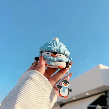 CUTECASEペンギン Airpods 4ケース 可愛い Airpods3/2カバー Airpodspro2/pro キーホルダー付き ギフトにおすすめCM5015