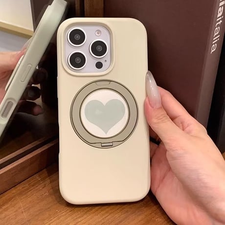 CUTECASEハート柄マグネットリング iPhone16pro/16ケース 高品質シリコン アイフォン15/14pro/13/promaxカバー 耐衝撃丈夫 ワイヤレス充電 スタンドCM4953