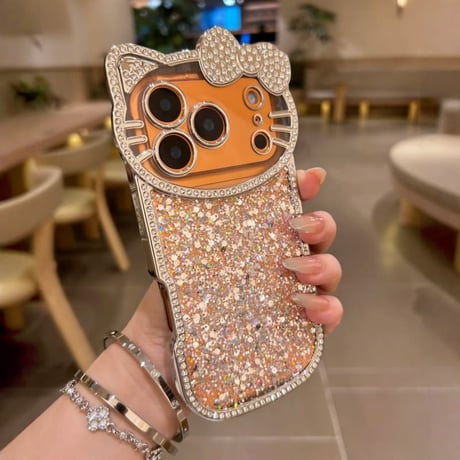 CUTECASE ジュエリーリボンiPhone17Promaxケース キラキラグリッター iPhone16Pro/15Proきれいめコーデ iPhone13/12Pro 女子力高い CM4879