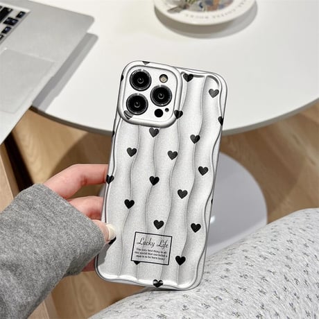 CUTECASE ハート柄 iPhone15/15proケース マット 指紋防止 iPhone14/13pro/12proケース かわいい 女子力UP CM4405