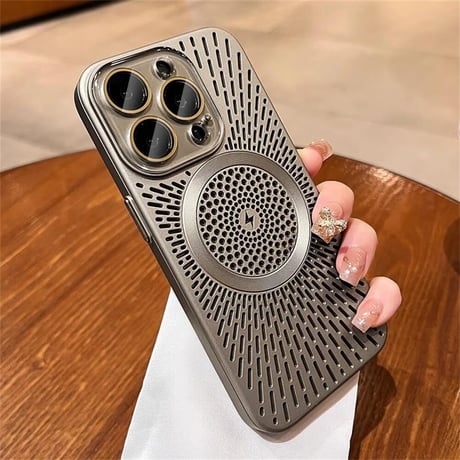 CUTECASE放熱 iPhone16Pro/16ProMaxケース MagSafe iPhone15Pro/14/13カバー 熱中症対策 レンズカバー付 CM4620