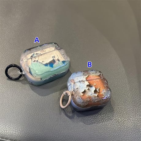 CUTECASEしわくちゃ大理石紋 AirpodsPro3ケース 高級感 エアポッズ4/3 AirpodsPro2/Proカバー 独特 おしゃれ ギフトにおすすめ CM5707