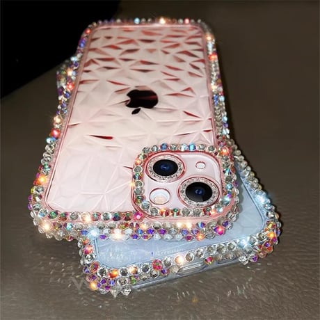 CUTECASEダイヤデコ iPhone16/16Pro/16Plusケース キラキラおしゃれ iPhone15/14Pro/SEクリアケース 透明 きれい CM4640