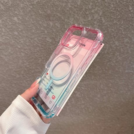 CUTECASE 耐衝撃16promaxケース グラデーションカラー iPhone15pro/14/13pro/12カバー 2層構造 涼しい感じ MagSafe対応CM5303
