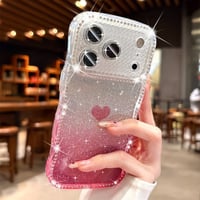 CUTECASEうねうねジュエリーライン iPhone17Promaxケース ハート柄 iPhone17/16/15/14ケース グラデーションカラー レンズ保護CM6325