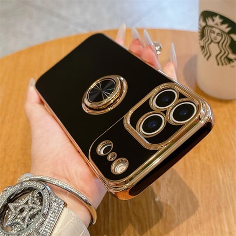 CUTECASE リング付 iPhone17Pro/17ケース スタンド機能 iPhone17Promax/17Airカバー メタルカラー 丈夫 CM5680