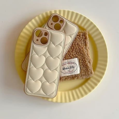 CUTECASE ダウンジャケット風 iPhone17Promaxケース キルティングハート iPhone17Pro/16Pro/15Proケース 耐衝撃 お洒落 CM5767