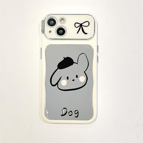 CUTECASE Dog/Cat 鏡 iPhone15pro/15ケース お揃い iphone14/13/12proカバー 可愛い 便利 ギフトに最適CM4375