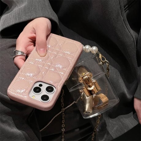 CUTECASEエナメルレザー iPhone15pro/15ケース キルティング iPhone14promax/13pro/ケース 上品 高級感 シンプル風 CM4388