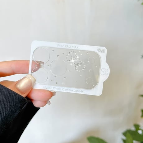 CUTECASE ダイヤリボン/ハート/星 カメラカバー iPhone17Pro iPhone17ProMax レンズフィルム キラキラ おしゃれ 頑丈 人気品 CM6081