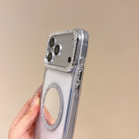 CUTECASE MagSafe対応ミラーiPhone17Pro/17ケース ジュエリーデコ iPhone16Pro/Air/15ProMaxケース かわいい オシャレCM6518