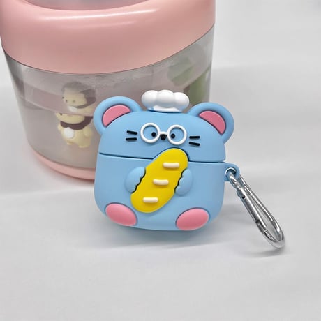 CUTECASE可愛い Airpods3/2ケース ネズミ AirpodsPro2/Pro1カバー リング付 ギフトにおすすめ CM4538
