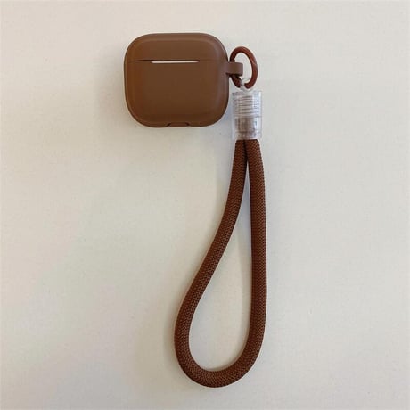 CUTECASE ストラップ付 Airpods4ケース 充電口カバー付 Airpodspro2カバー Airpods3/2 指紋防止 シリコン 無地CM5528