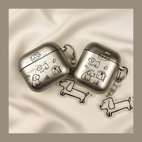 CUTECASE ワンちゃん Airpods Pro3ケース 指紋防止 Airpods4/3カバー pro2/pro1 キーホルダー付 プレゼントにおすすめCM6191