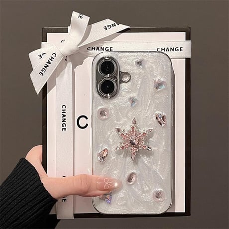 CUTECASEキラキラダイヤ iPhone16/16Proケース 綺麗ストラップ付 iPhone15Pro/14/13カバー お洒落 頑丈 大人可愛い CM4935
