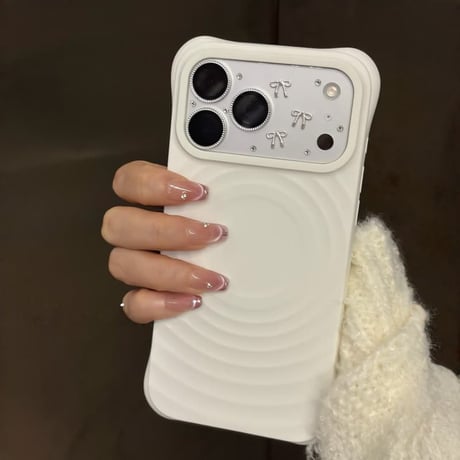 CUTECASE リボンカメラカバー iPhone17Pro iPhone17ProMax レンズフィルム ダイヤデコ キラキラ おしゃれ 頑丈 きれい CM6045